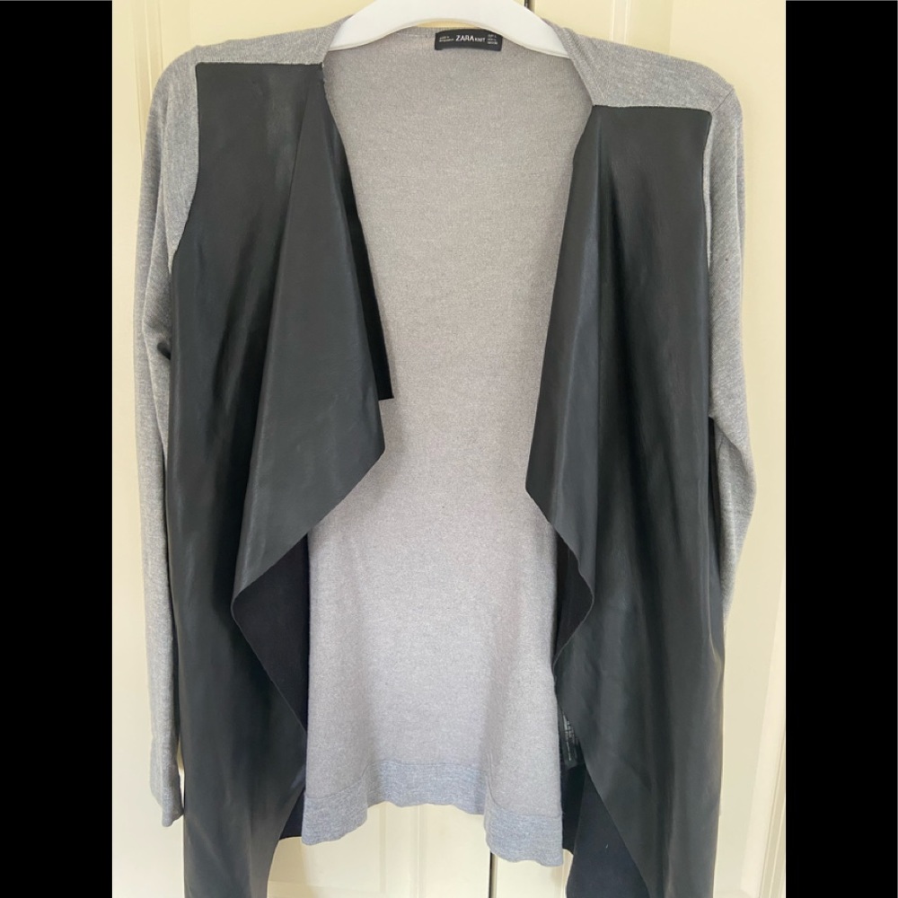 ILLUSION LAYERED CARDIGAN / DARK & LT. GRY KNIT main image 1